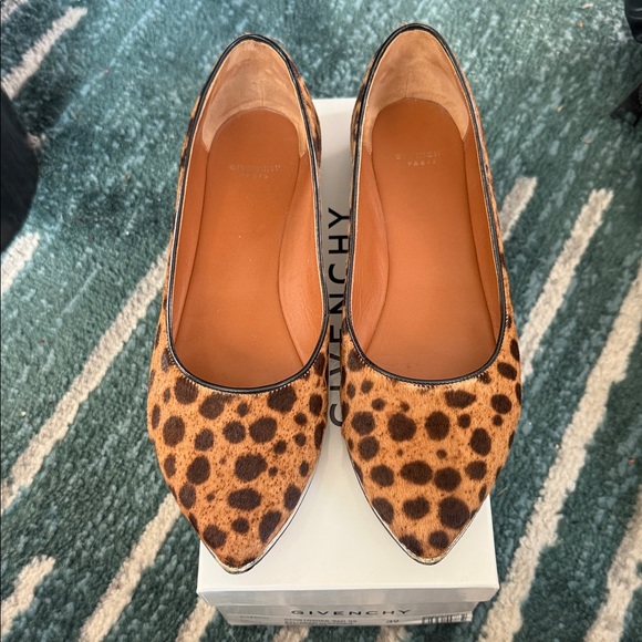 Givenchy Shoes - Givenchy Leopard Print Pointed Toe Flats in Tan and Brown